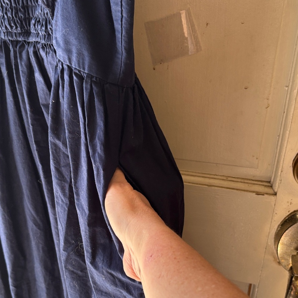 crown & ivy Navy Smocked Eyelet Maxi Dress - Picture 8 of 8